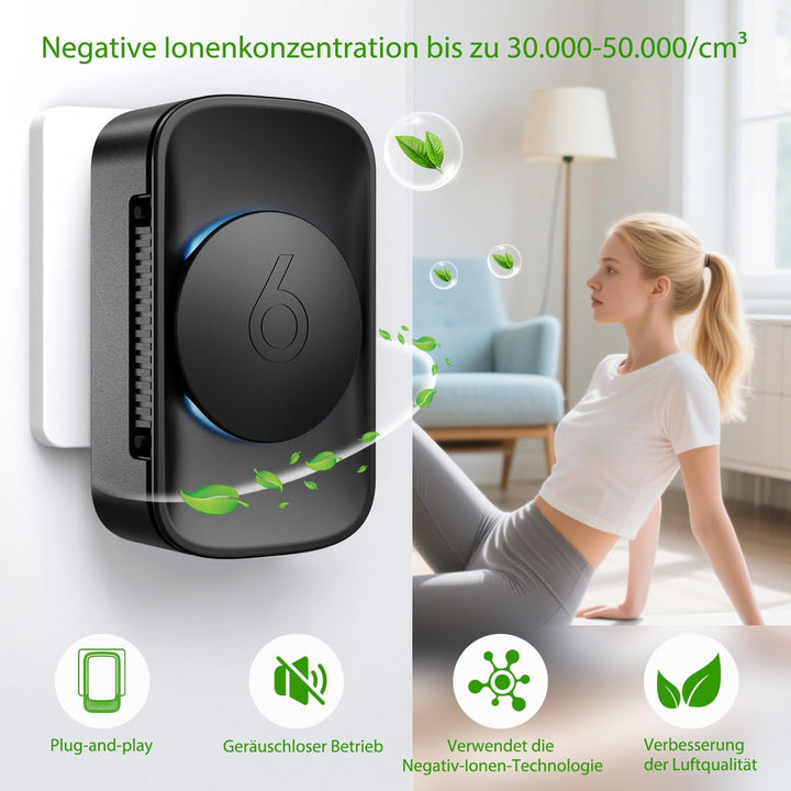 iDiskk Tragbarer Mini-Luftreiniger für Zuhause, Plug-in-Luftreiniger, geeignet für Schlafzimmer, Hau