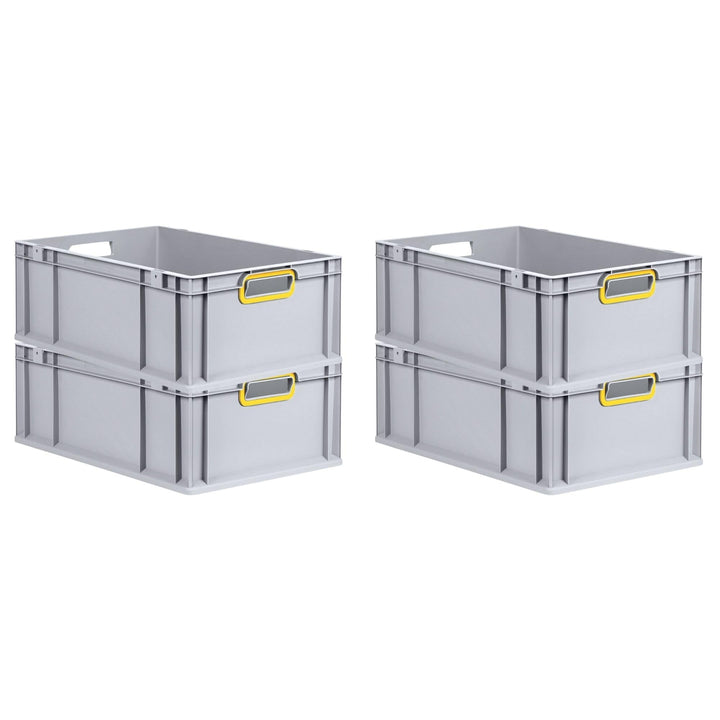 SuperSparSet 4x Eurobox NextGen Color | HxBxT 22x40x60cm | 44 Liter | Griffe gelb offen | Verstärkte