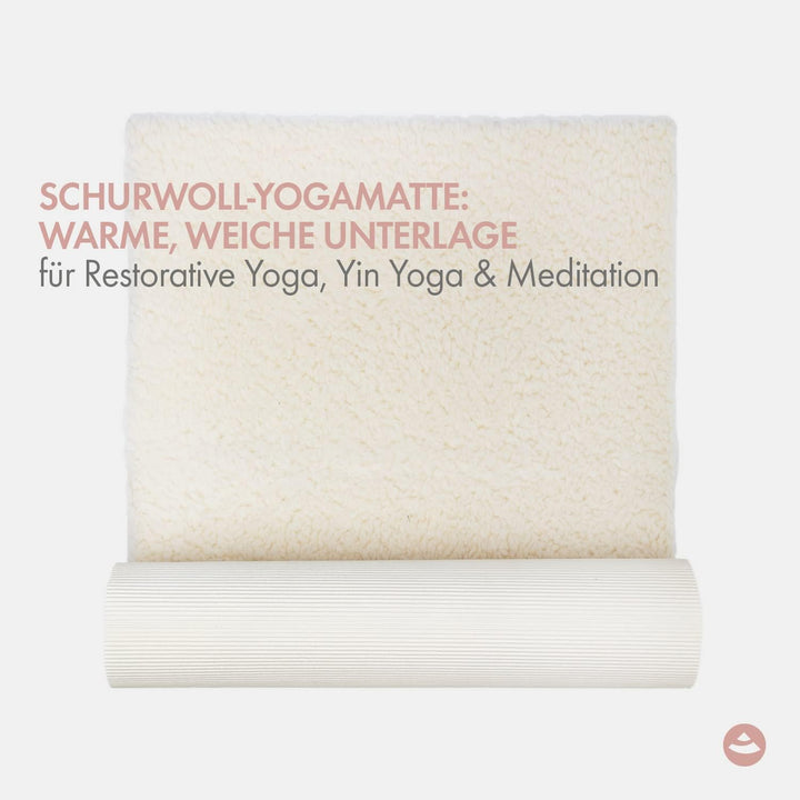Bodhi Schurwoll-Yogamatte Natur | Schurwollmatte | 100% Schafschurwolle (1200 g/m²)| Weich & Isolier