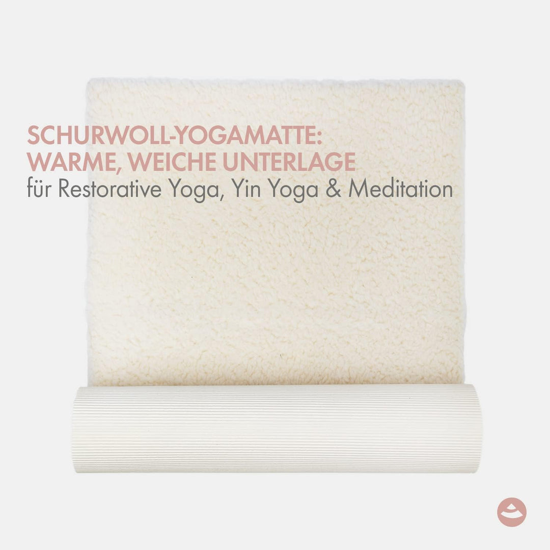Bodhi Schurwoll-Yogamatte Natur | Schurwollmatte | 100% Schafschurwolle (1200 g/m²)| Weich & Isolier