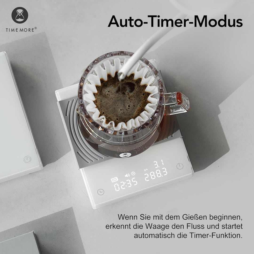 TIMEMORE Digitale Kaffeewaage mit 0,1g präziser Graduierung, Espresso waage mit Timer automatischer