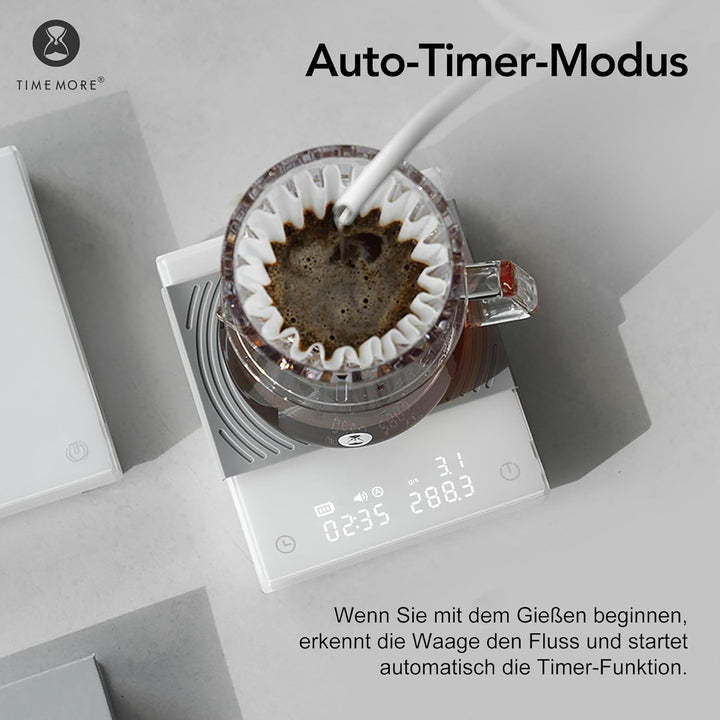 TIMEMORE Digitale Kaffeewaage mit 0,1g präziser Graduierung, Espresso waage mit Timer automatischer