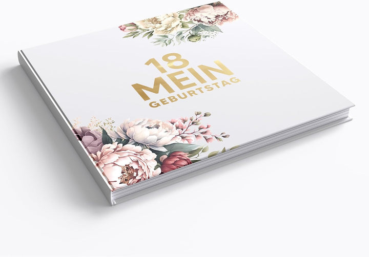 18. Geburtstag Gästebuch mit Weinetiketten – Erinnerungsbuch Vintage Look Geschenk für Familie &amp; Fre