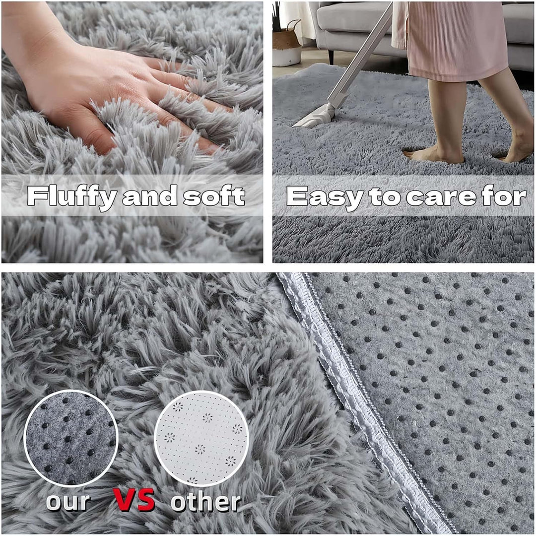 SUBEEN Hochflor Teppich Wohnzimmerteppich waschbar rutschfest extra gross Schlafzimmer Teppich moder