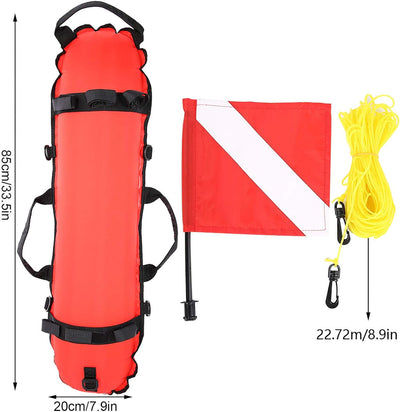 RiToEasysports Tauch-Float-Ball, Tauchen Inflation Torpedo Boje Signal-Float-Ball & Flagge Zum Tauch