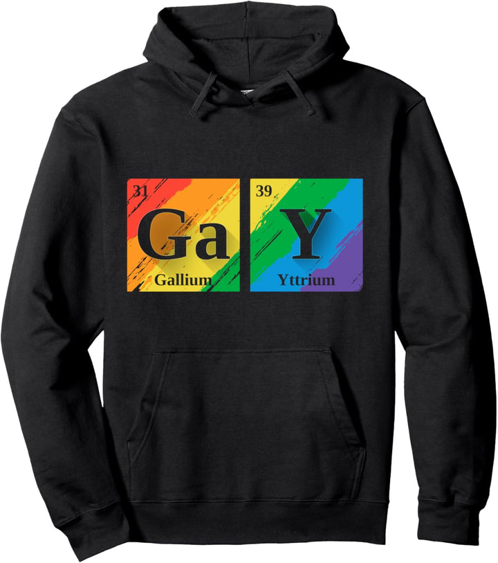 Gay Periodic Elements Gift For Gay Friend Men LGBT Science Pullover Hoodie