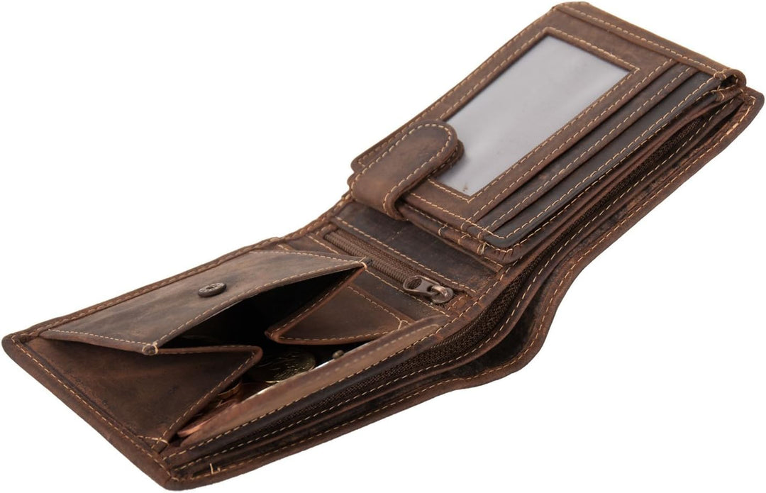 Greenburry VINTAGE 1796-25 Leder Herren Geldbörse | Brieftasche | Portemonnaie in Braun