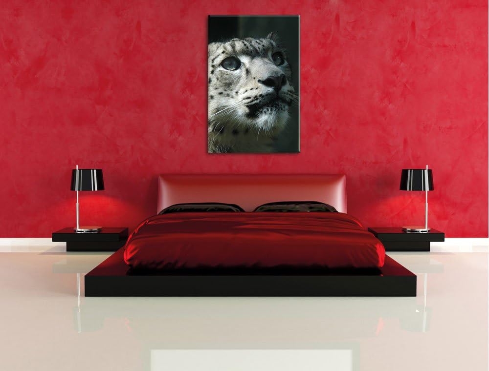 Pixxprint Leopard, Format: 100x70 auf Leinwand, XXL riesige Bilder fertig gerahmt mit Keilrahmen, Ku