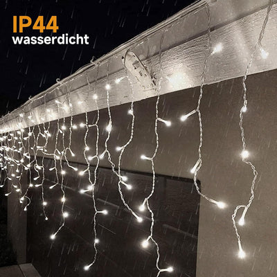 LED Eisregen Lichterkette Aussen, WOWDSGN 10M 440LED Eiszapfen Lichterkette mit Timer 8 Modi IP44 wa