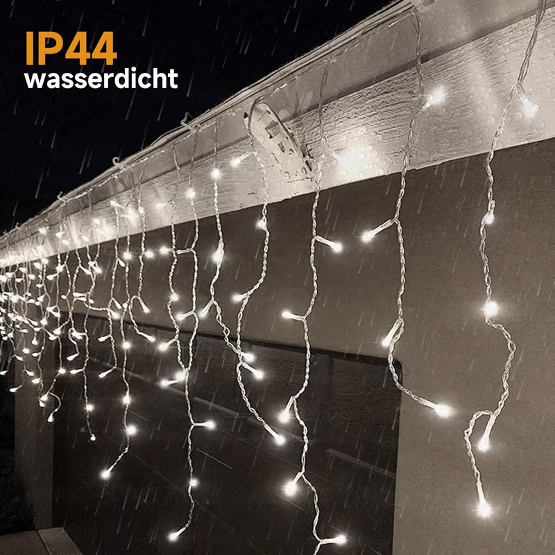 LED Eisregen Lichterkette Aussen, WOWDSGN 15M 660LED Eiszapfen Lichterkette mit Timer 8 Modi IP44 wa