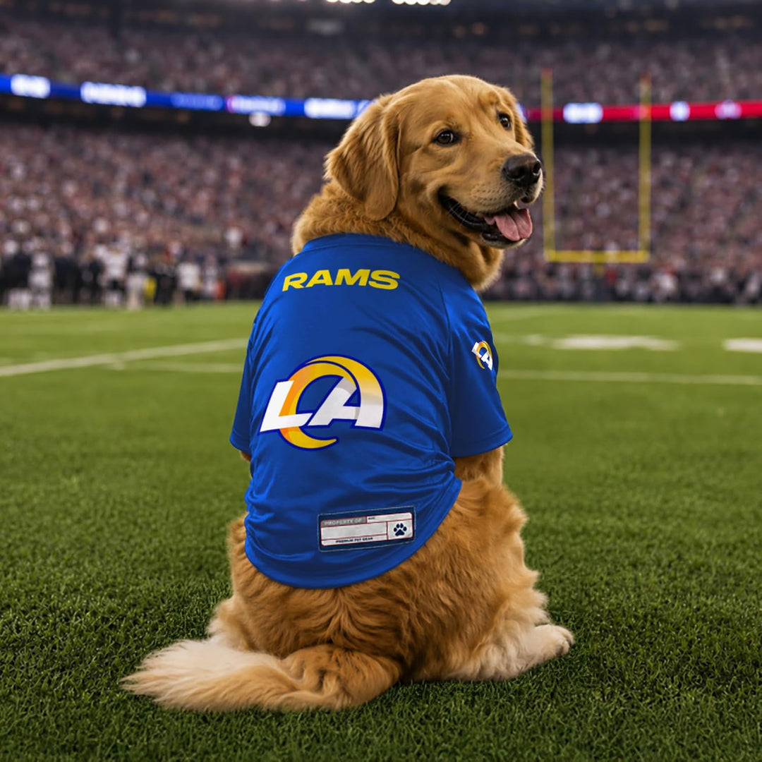 Littlearth NFL Los Angeles Rams – New Logo Stretch Pet Jersey, Team-Farbe, Grösse M Los Angeles Rams
