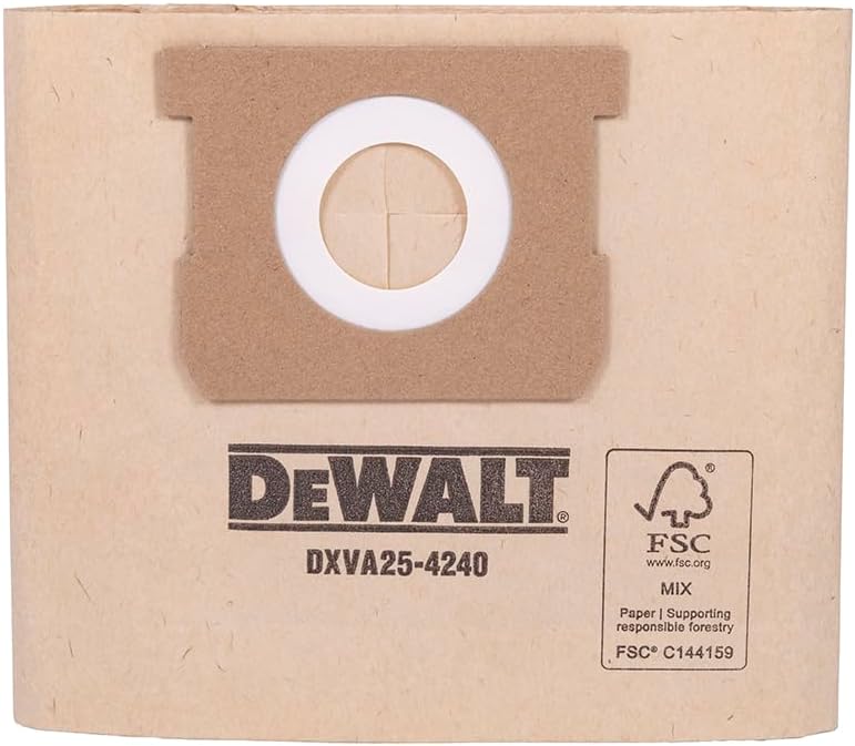DEWALT DXVA25-4240 Staubbeutel für den DEWALT DXV15T Nass-/Trockensauger, einfache Befestigung für m