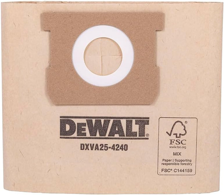 DEWALT DXVA25-4240 Staubbeutel für den DEWALT DXV15T Nass-/Trockensauger, einfache Befestigung für m