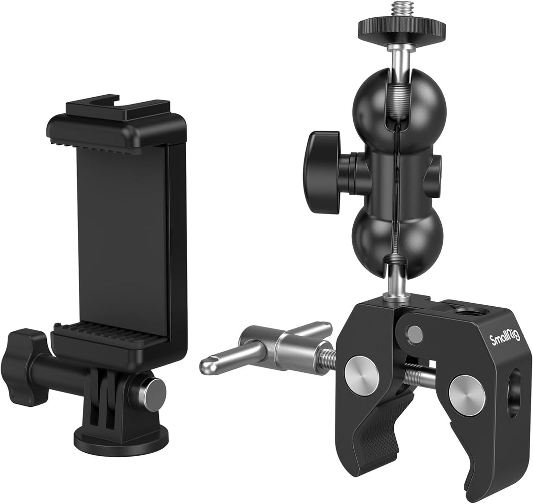 SMALLRIG Upgrade Mini Magic Arm, Kleiner Kugelkopf-Zauberarm mit Klemme, Super Klemme mit rutschfest