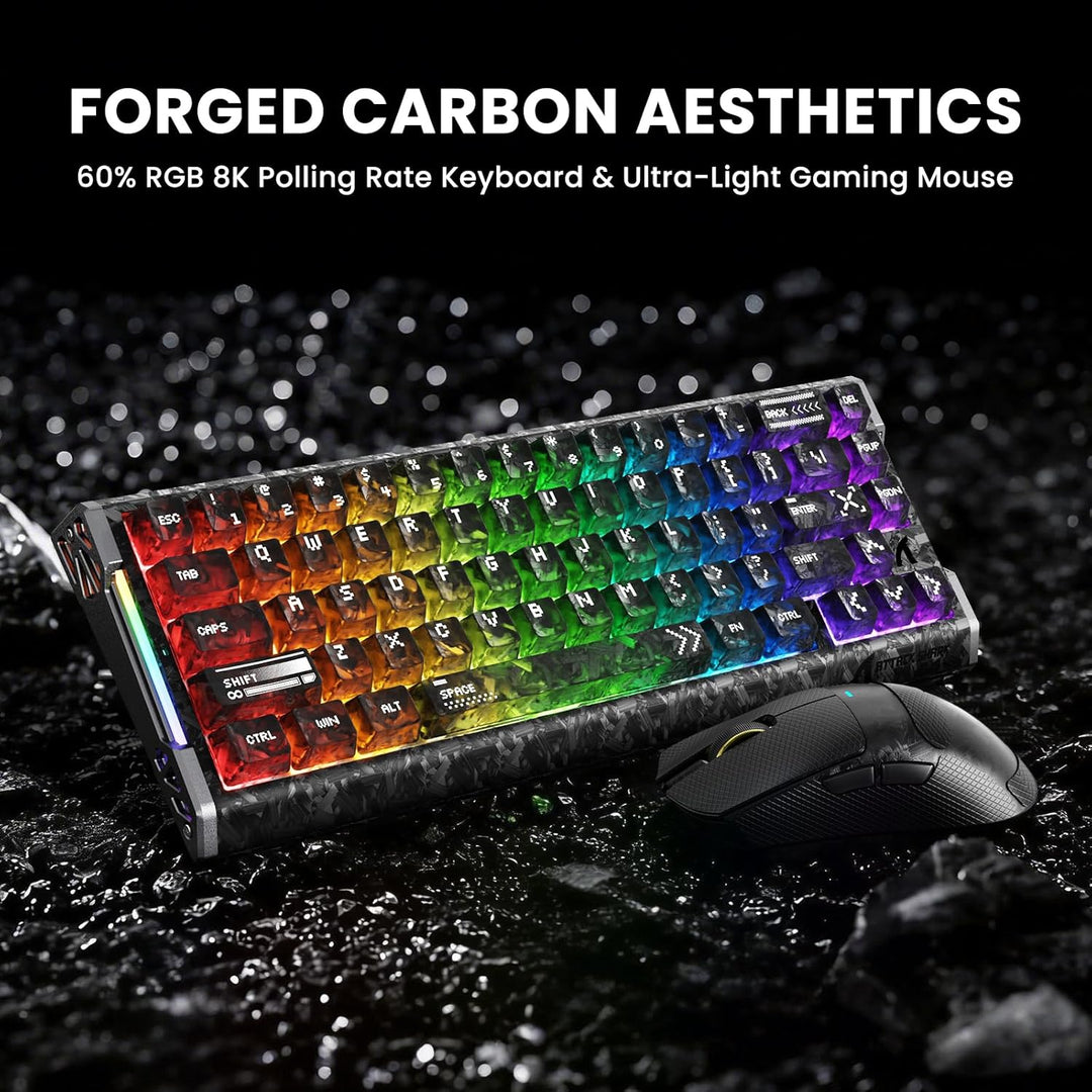 ATTACK SHARK R68 HE – kabelgebundene Gaming-Tastatur aus Carbonfaser mit Magnetanschluss, X11 Ultra