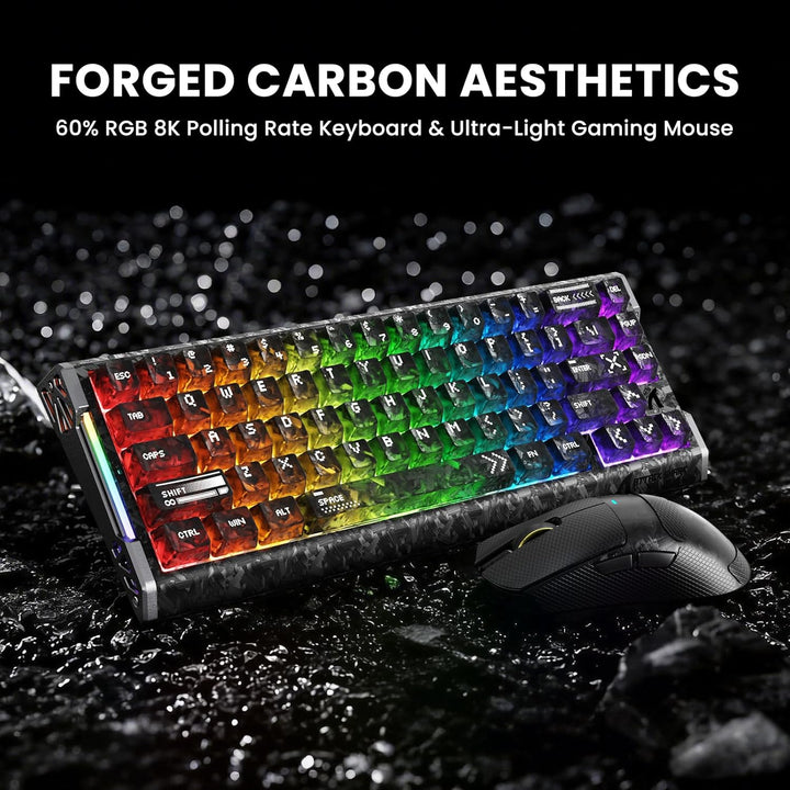 ATTACK SHARK R68 HE – kabelgebundene Gaming-Tastatur aus Carbonfaser mit Magnetanschluss, X11 Ultra