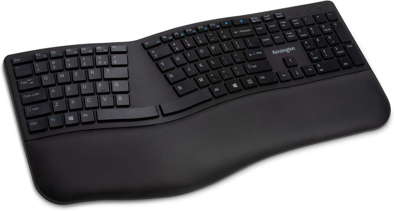 Kensington Pro Fit Ergo Kabellose Tastatur, Deutsche QWERTZ-Tastaturbelegung, Duale 2,4 GHz- und Blu