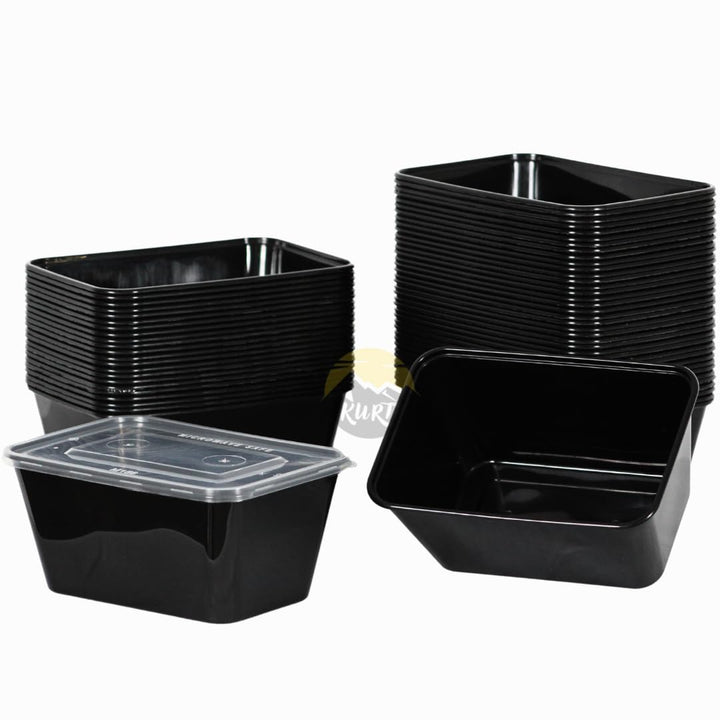 KURTT 100 Stück, Mealprep-Behälter, Mahlzeitsbehälter, Mikrowellenschalen mit Deckeln, Frischhaltebe