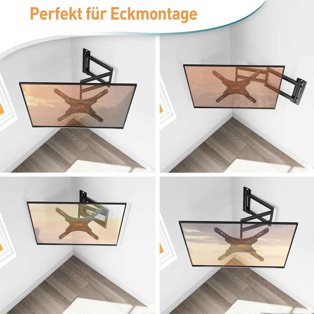 ELIVED Lang Arm TV Wandhalterung für die meisten 26-65 Zoll Fernseher, Eck TV Halterung Ausziehbar 9