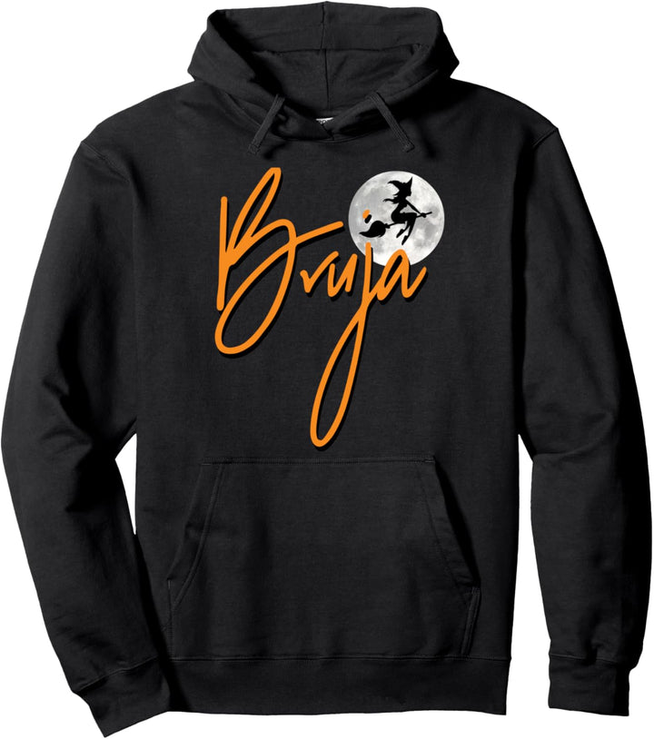 Bruja Volando luna llena Halloween Pullover Hoodie