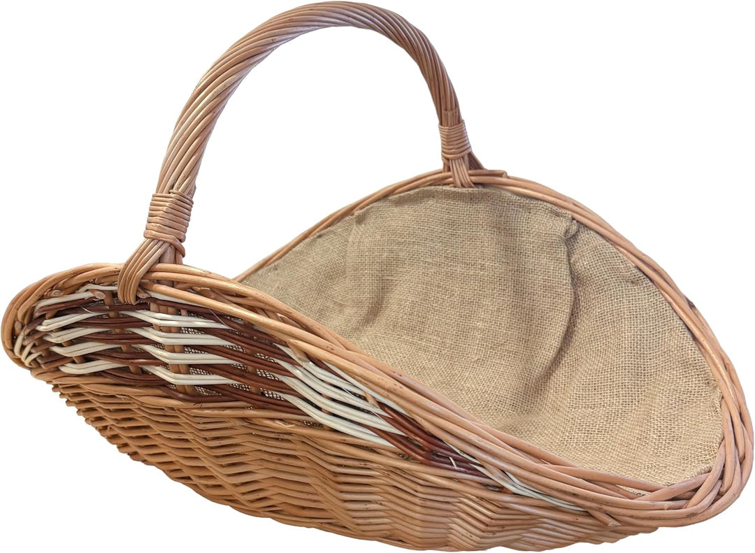 Weide-Kaminholzkorb für Holz cm mit Jute 60 x 34cm | Feuerholz korb | Holzkörbe | Kamin Aufbewahrung