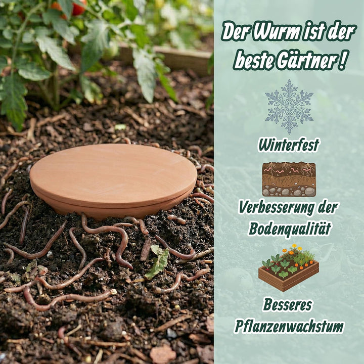 Relaxdays Wurmkomposter zum Eingraben, 5 L, Wurmturm für Küchenabfälle, Deckel, Komposter Garten & B