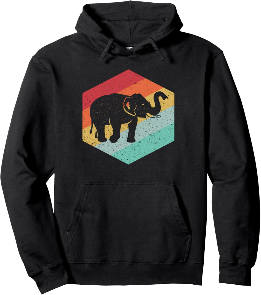 Retro Elephant Vintage Elephant Lover Gift Pullover Hoodie