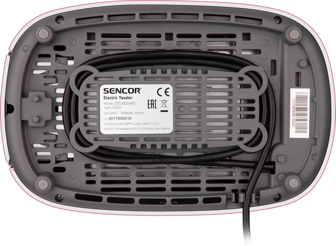 SENCOR STS 6054RD 2-Scheiben-Toaster (1000 Watt, Elektronischer Timer - 9 Stufen der Röstintensitätr