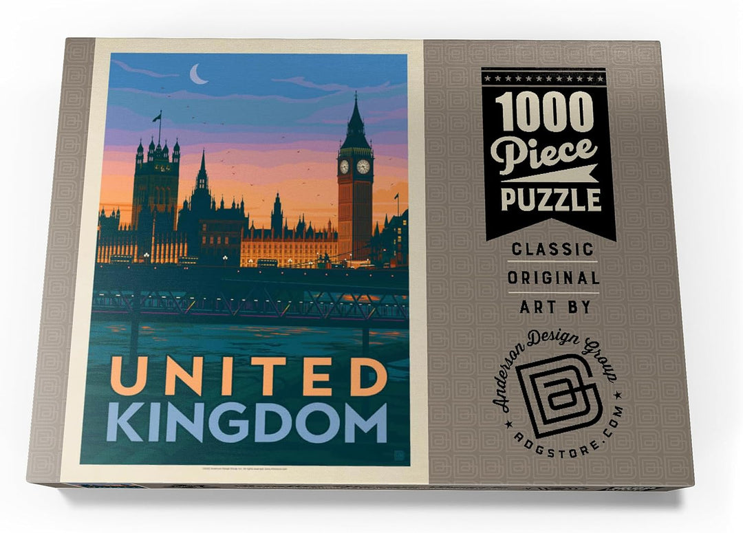 Vereinigtes Königreich: Westminster-Palast, Vintage Poster - Premium 1000 Teile Puzzle - MyPuzzle So