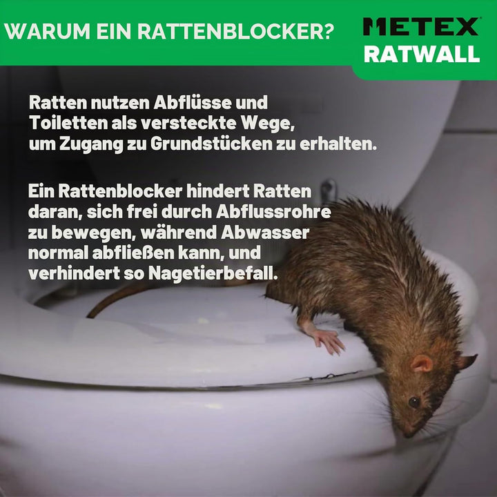 Ratwall Ratten-Blocker Edelstahl Rattenfalle mit Klappe für Abflusslöcher, 150 mm 150mm/6", 150mm/6"