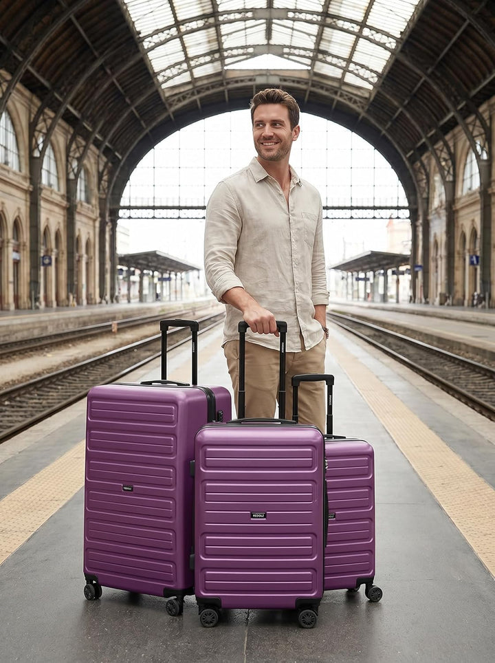 REDOLZ Stammartikel Essentials 08 Purple Kofferset S/M/L (3-teilig), Purple Kofferset S/M/L (3-teili