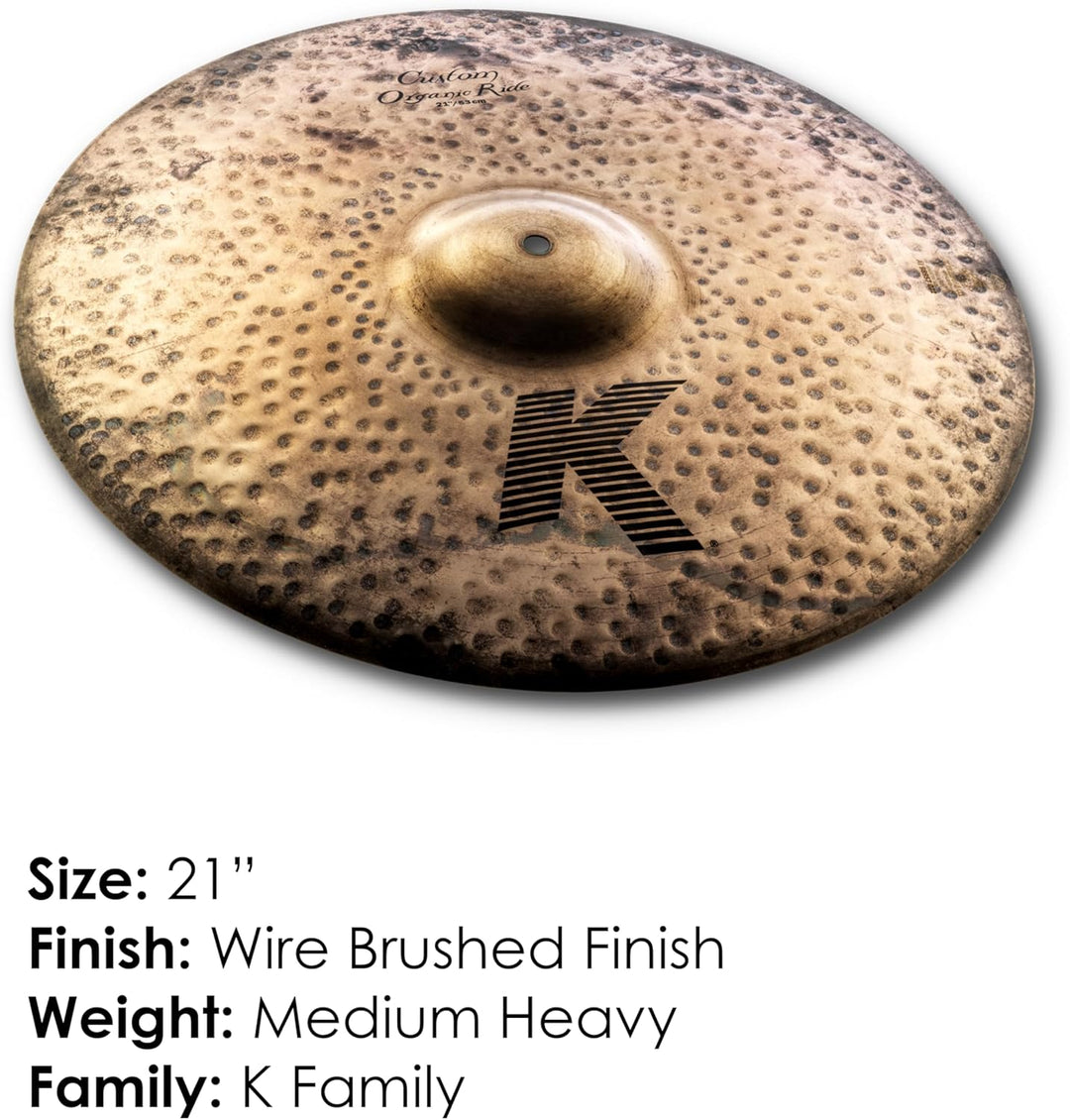 Zildjian K Custom Series - 21" Organic Ride Cymbal 21 Zoll Organic Ride, 21 Zoll Organic Ride