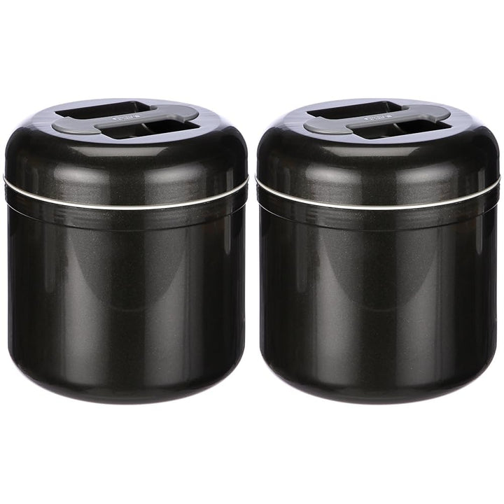 TOM FOX 4883 Kunststoff Eisbehälter, 4L Kapazität, 22cm x 22cm x 24cm, Schwarz (Packung mit 2) 2 - P