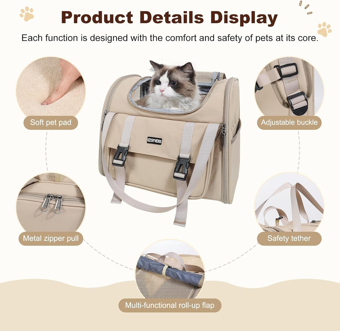 Erweiterbarer Katzenrucksack &amp; Hunderucksack, bis 8 kg (Khaki), Khaki