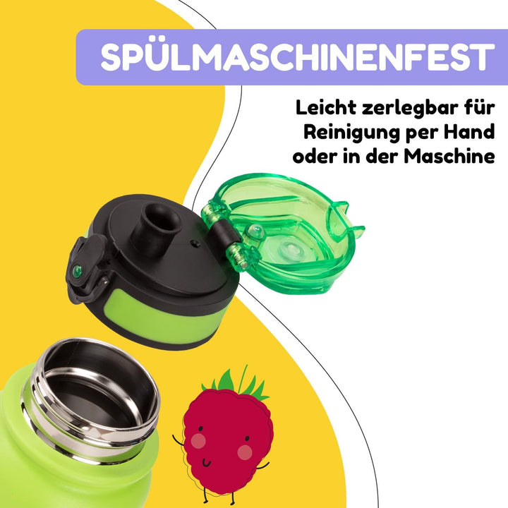 schmatzfatz Thermosflasche, Trinkflasche Kinder Auslaufsicher, 550ml Edelstahl-Trinkflasche Thermo f