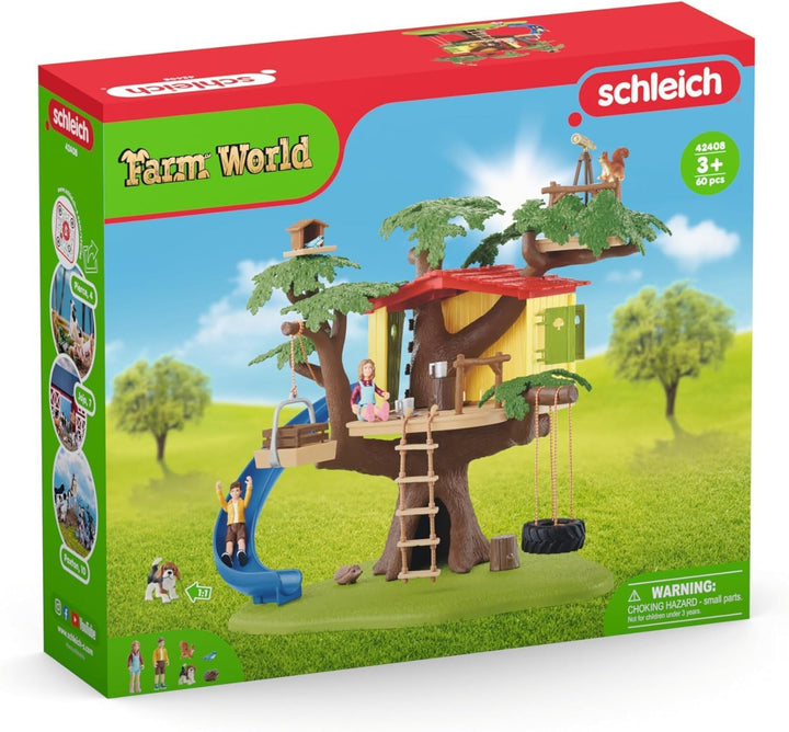 schleich 42408 Abenteuer Baumhaus, für Kinder ab 3+ Jahren, FARM WORLD - Spielset neue Verpackung