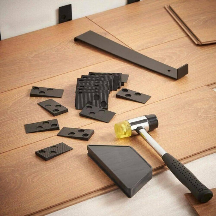 Laminatboden Kit, 33 Stück Laminat Verlegeset, Vinyl Verlegeset Werkzeug mit 30 Laminatboden-Abstand