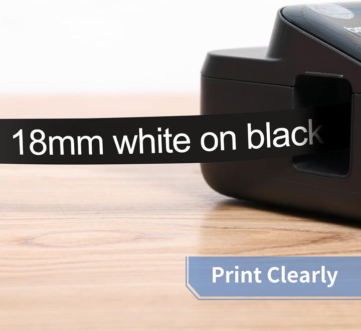 3x MarkField Kompatibel Schriftband TZ 18mm TZe345 Weiss auf Schwarz für Brother P-Touch Label Maker