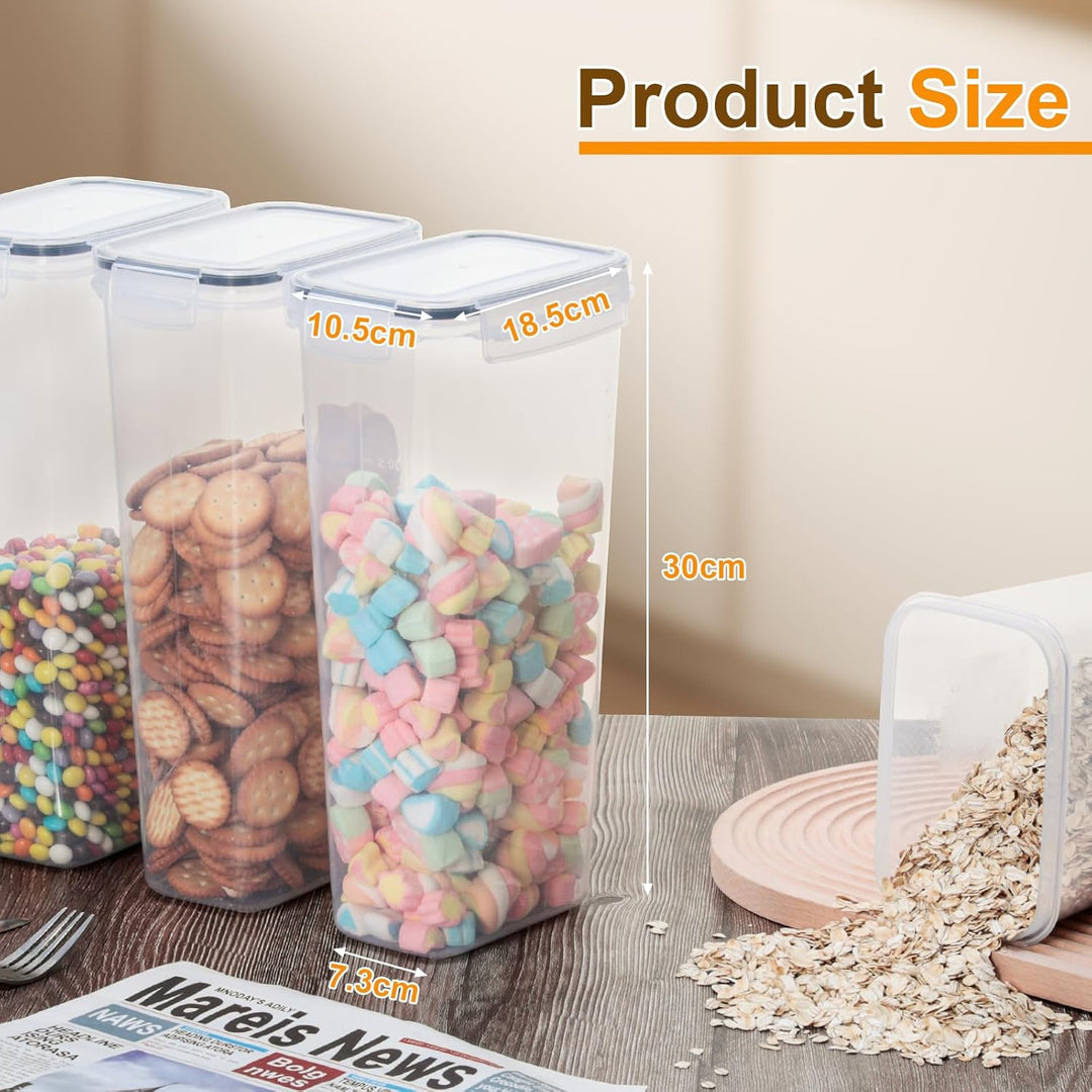 VINATO Vorratsdosen mit Deckel Luftdicht 2.8L 4er Set BPA-frei für Müsli Cornflakes Mehl Aufbewahrun