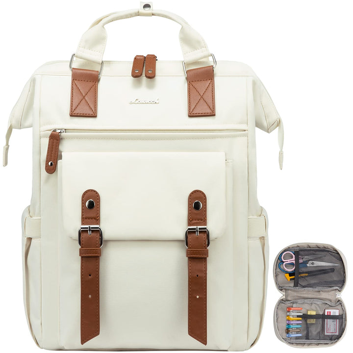 LOVEVOOK Rucksack Damen, Gross Laptop Schulrucksack Mädchen Teenager 15,6 Zoll mit Datenkabel-Beutel