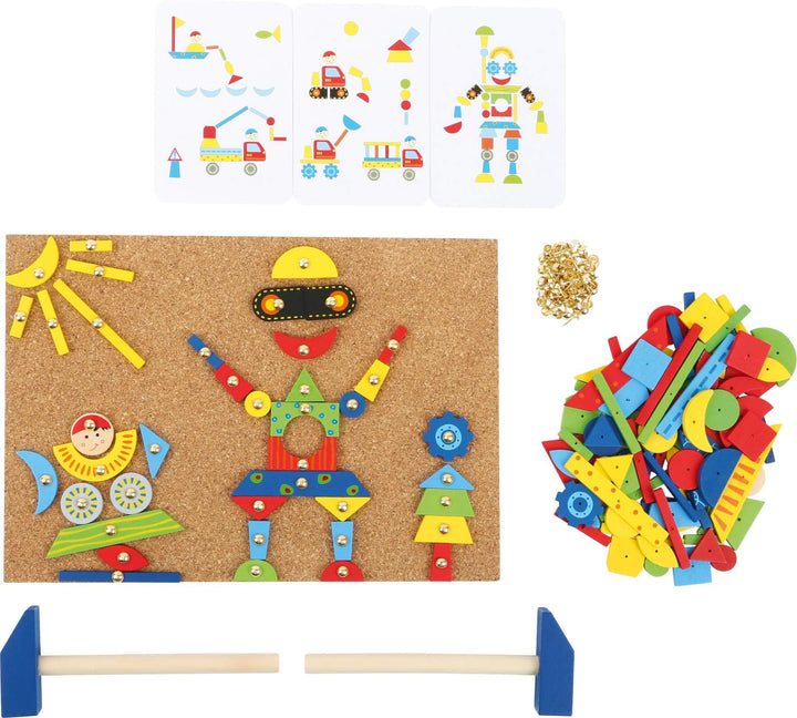 small foot Hämmerchenspiel aus Kork und Holz, inkl. Zubehör, für kreativen Spass ab 6 Jahre, 3944 Hä