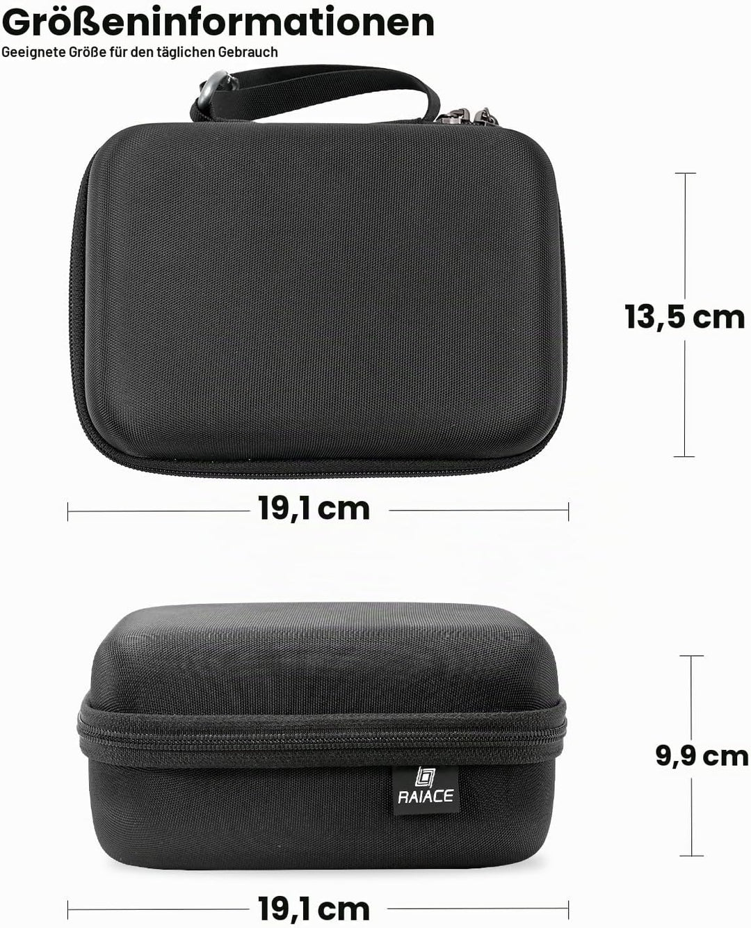 RAIACE Hartschalenetui für Reisen, kompatibel mit der Anker 25.000 mAh Powerbank, mit Netzfach für L