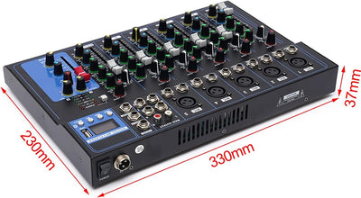 7 Kanal Professionelle DJ Controller Bluetooth Audio Mixer USB/MP3/Bluetooth Bühnen Live Mischpult 6