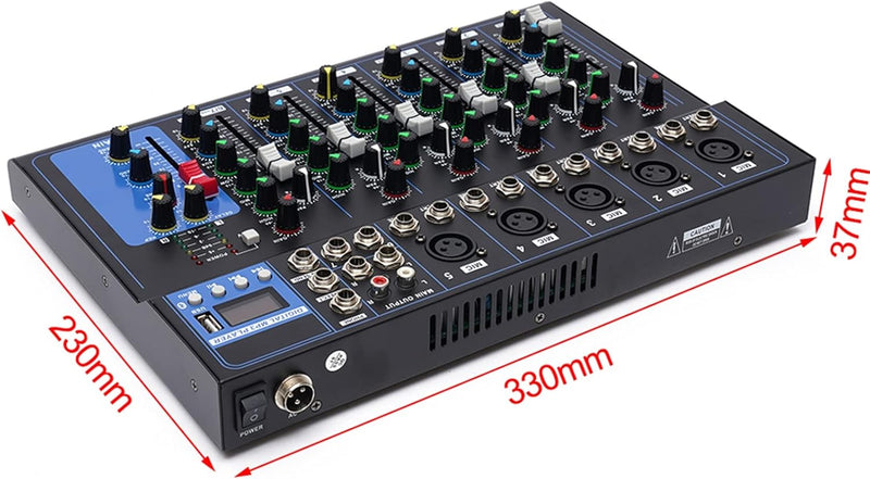 7 Kanal Professionelle DJ Controller Bluetooth Audio Mixer USB/MP3/Bluetooth Bühnen Live Mischpult 6