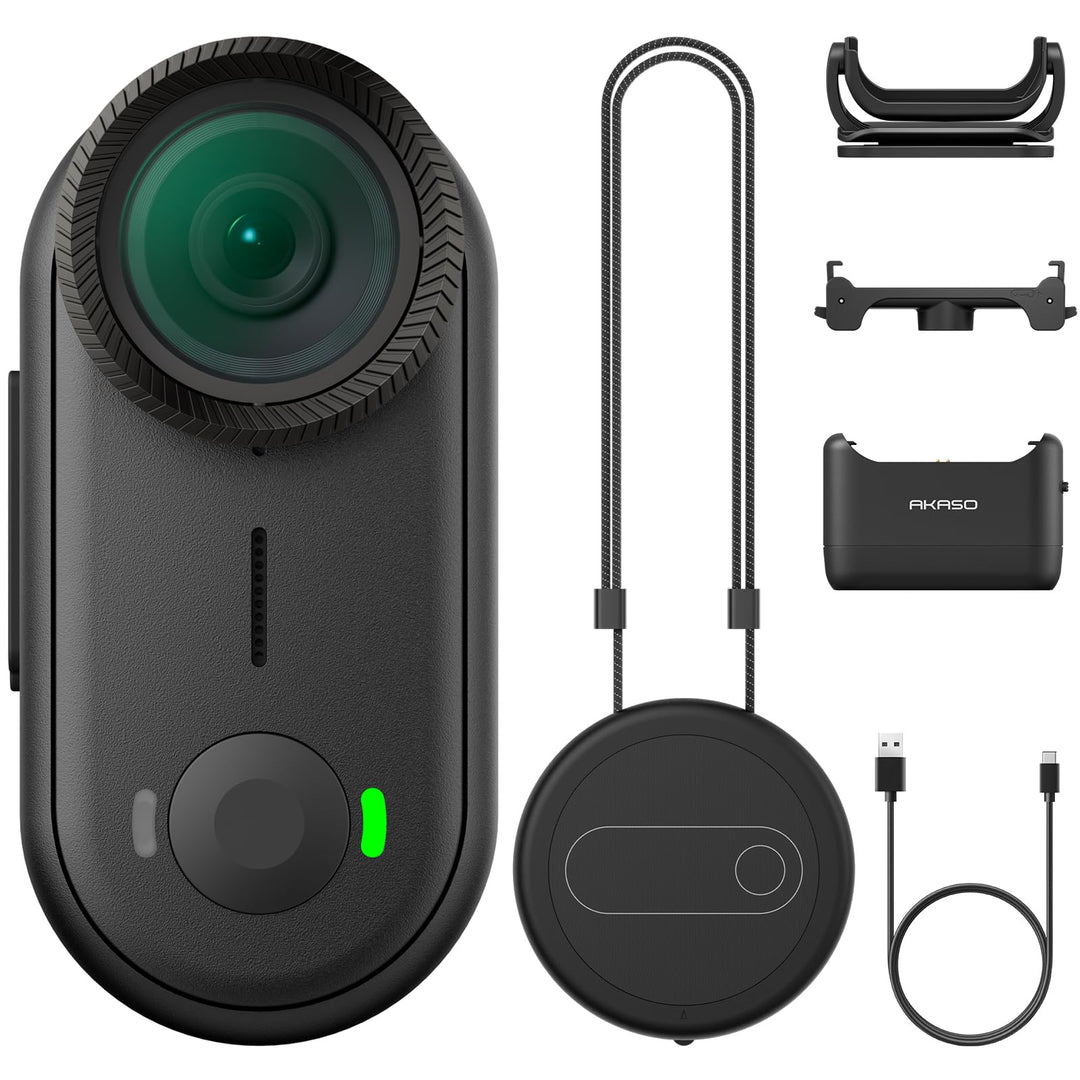 AKASO Mini Action Cam 4K30FPS - Körperkamera 64GB Tragbare Vlogging-Kamera mit 3m Wasserdichtigkeit,