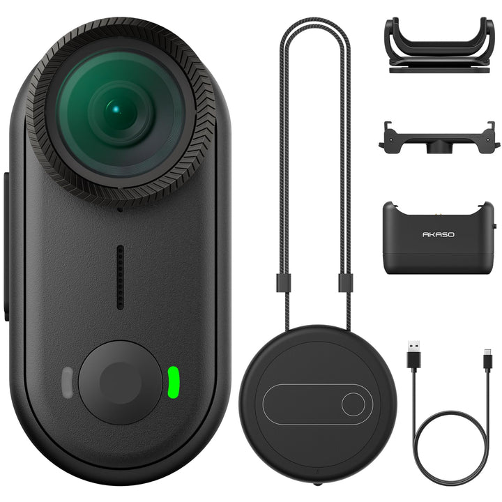 AKASO Mini Action Cam 4K30FPS - Körperkamera 64GB Tragbare Vlogging-Kamera mit 3m Wasserdichtigkeit,
