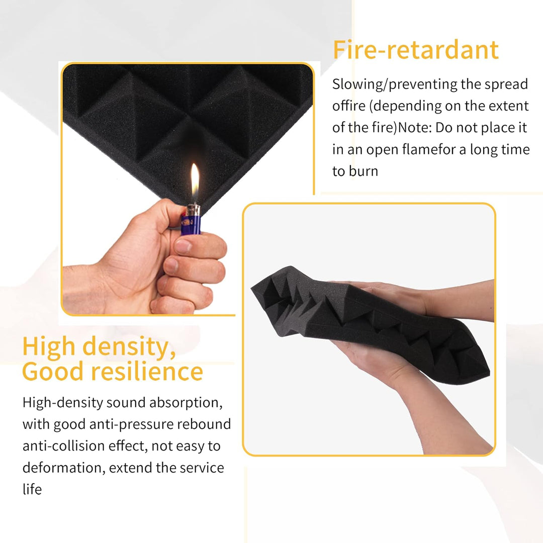 12 Stück Akustikschaumstoff Schalldämmun, Akustikschaumplatten mit hoher Dichte, Schallschutz für Wä