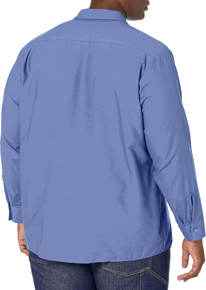 Red Kap Industrielles Arbeitshemd für Herren, Normale Passform, langärmelig, Utility-Knopf L Blau (P