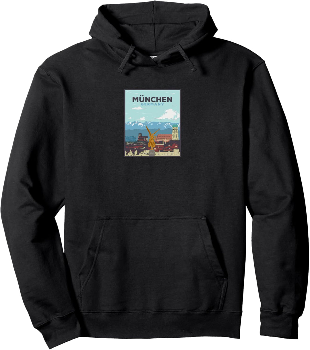 München Germany Vintage Sehenswürdigkeiten Pullover Hoodie