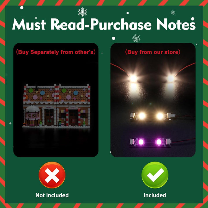 Fernbedienung Licht-Kit Kompatibel mit Lego 40809 Festive Gingerbread House (Kein Modell), Led Beleu